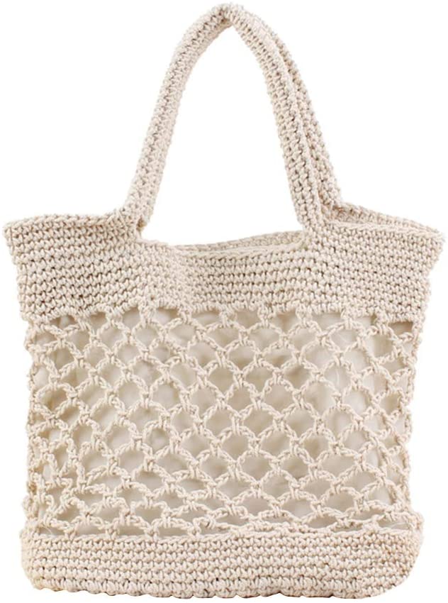 Price:$19.99    TENDYCOCO Hand-woven Straw Shoulder Tote Crochet Summer Beach Bag Woven Handbag & Purse Handmade for Women, Beige, 30 x 25 x 10 cm  Clothing