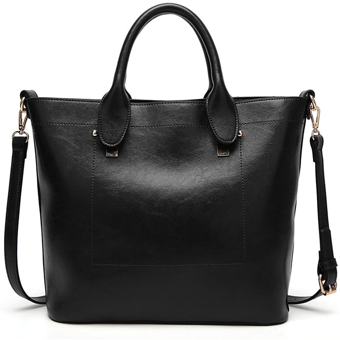Price:$16.99    Women's Vintage Top Handle Satchel Handbags Shoulder Bag Totes Purse (D - Black)  Clothing