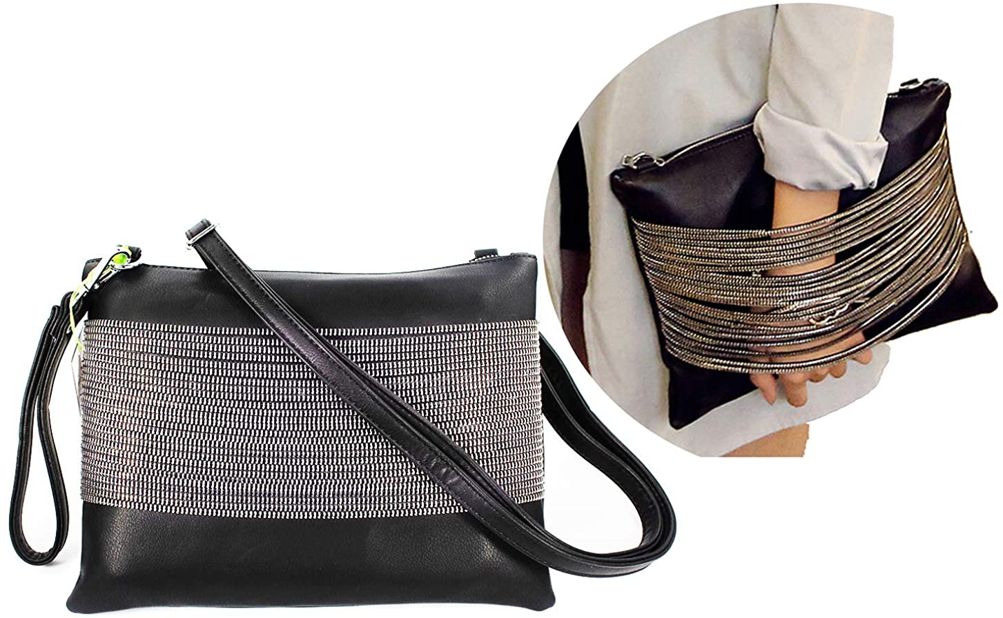 Price:$14.99 Women Wedding Party Purses Shoulder Bag Ladies Evening Day Clutch Bag Black Big  Handbags   
