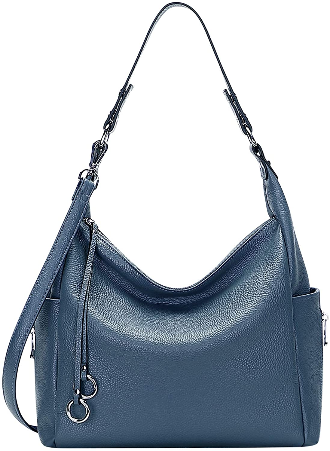 Price:$67.68    OVER EARTH Genuine Leather Purses and Handbags Shoulder Bags For Women Ladies Hobo Crossbody Purse Large (O116E Linen Blue)  Clothing