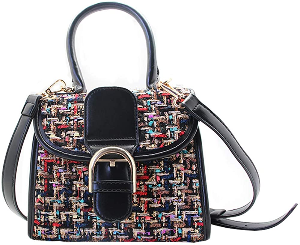 Price:$29.99    Boshiho Retro Woven Handbag Womens Small Cross Body Bag Shoulder Messenger Satchel (Multicolor)  Clothing