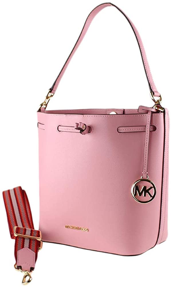 Price:$108.95 Michael Kors Eden Medium Bucket Leather Shoulder Bag 35S0GXEM2T-carnation  Handbags   