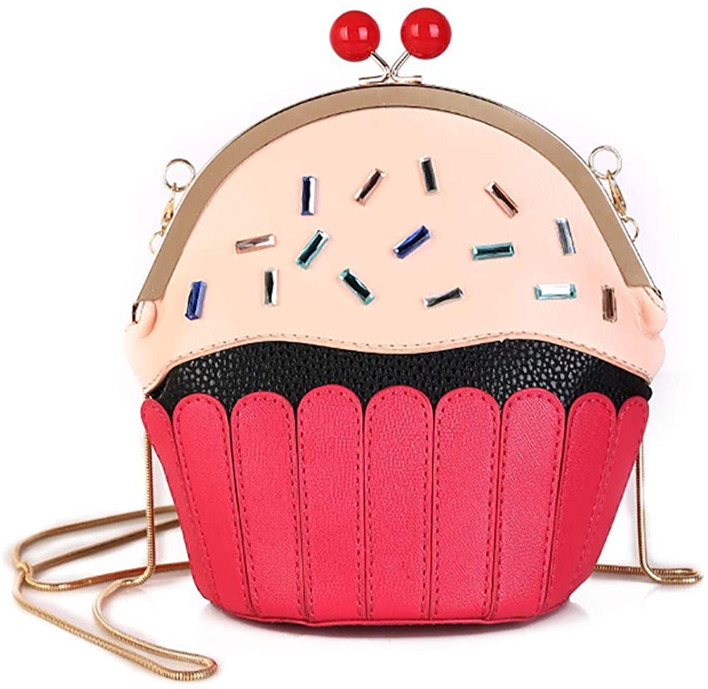 Price:$23.99 QZUnique Women's Doughnut Shaped Crossbody Bag Funny Dessert Purse Shoulder Bag with Canvas Strap  Handbags   