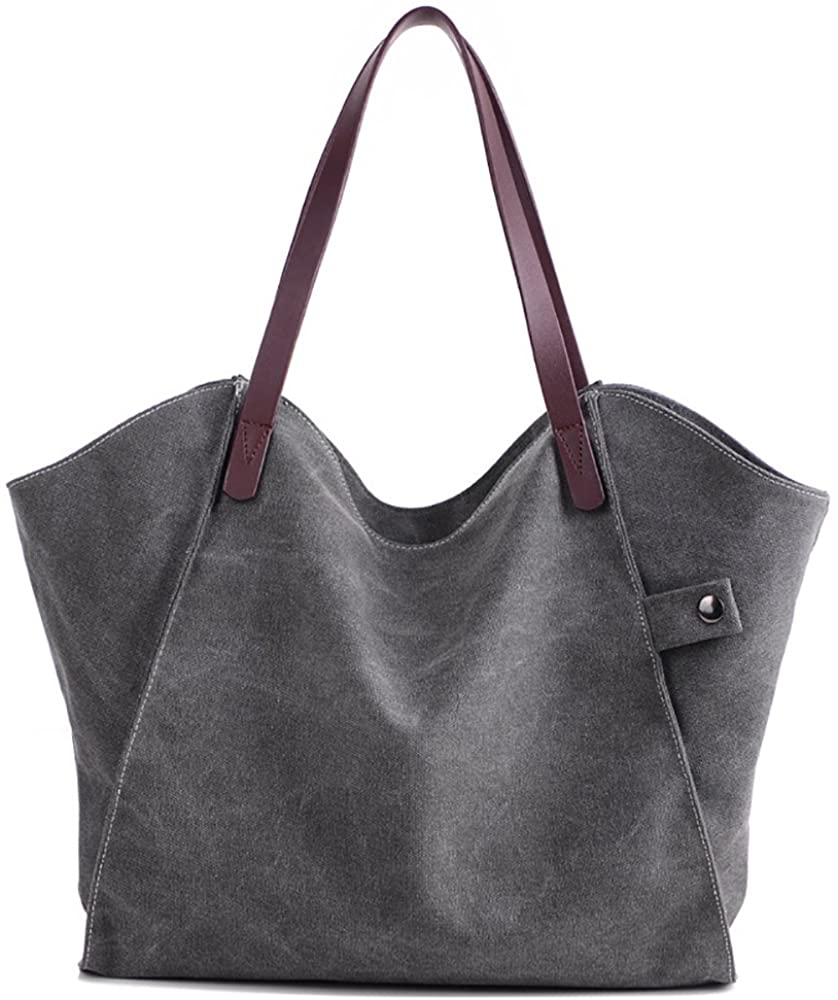 Price:$18.90    Mfeo Women's Canvas Large Capacity Tote Shoulder Work Bag Handbags Satchel Purse  Clothing
