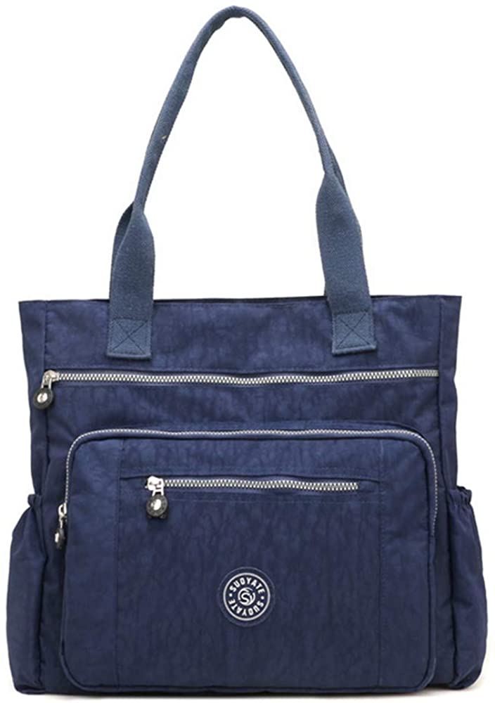 Price:$16.59 Chikencall Shoulder Bag for Women Waterproof handBag Casual Washed Nylon Multi Pocket Casual Hobo Bag Travel Purses Lightweight Work Bag  Handbags   