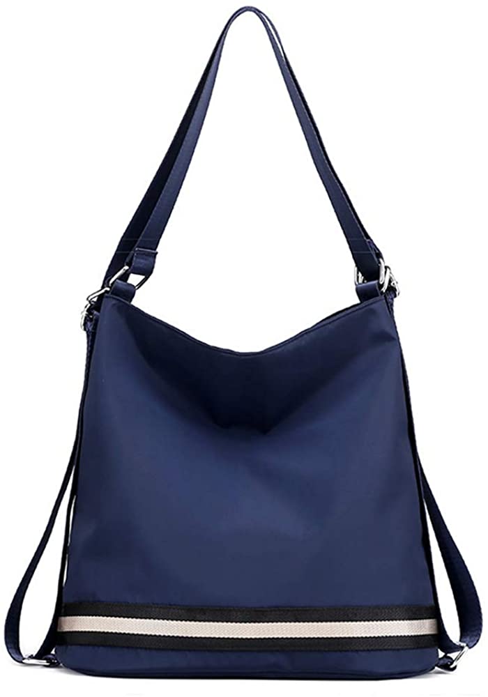 Price:$9.99    Women Shoulder Bag Handbags Tote Bag Backpack Purse Drawstring Daypack Travel Bag Waterproof Nylon Anti-theft Rucksack Lightweight (Blue)  Clothing
