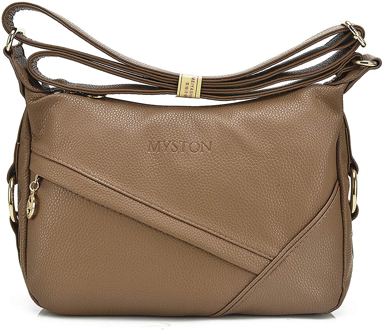 Price:$17.89 YouNuo Womens Fashion Leather Crossbody Purse Medium Size Crossbody Shoulder Bags Multi Pockets  Handbags   