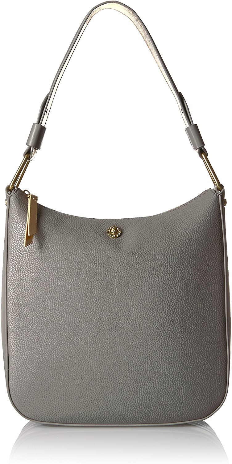 Price:$64.00    Anne Klein Maddie Medium Zip Hobo, lead/lead/metallic/gold  Clothing