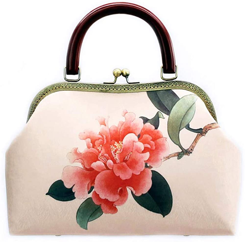 Price:$54.00 Vintaget Handbag for Women, Chinese Style Shoulder Bag, Classical Crossbody Bag (Pink)  Handbags   