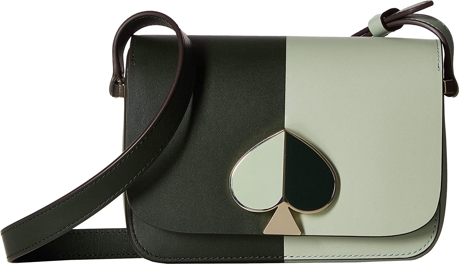 Price:$348.00 Kate Spade New York Nicola Bicolor Small Flap Shoulder Deep Evergreen/Light Pistachio One Size  Handbags   