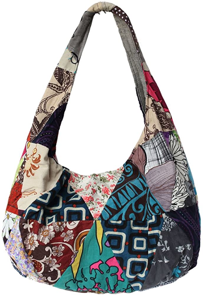 Price:$15.90 Ethnic Style Stylish Cotton Fabrics Shoulder Bag Multicolored Women Casual Everyday Bucket Handbag  Handbags   