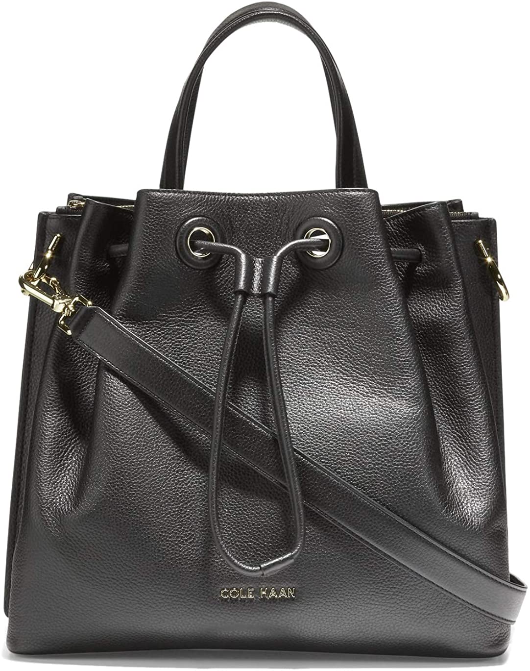 Price:$295.80 Cole Haan Leather Bucket Bag, BLACK  Handbags   
