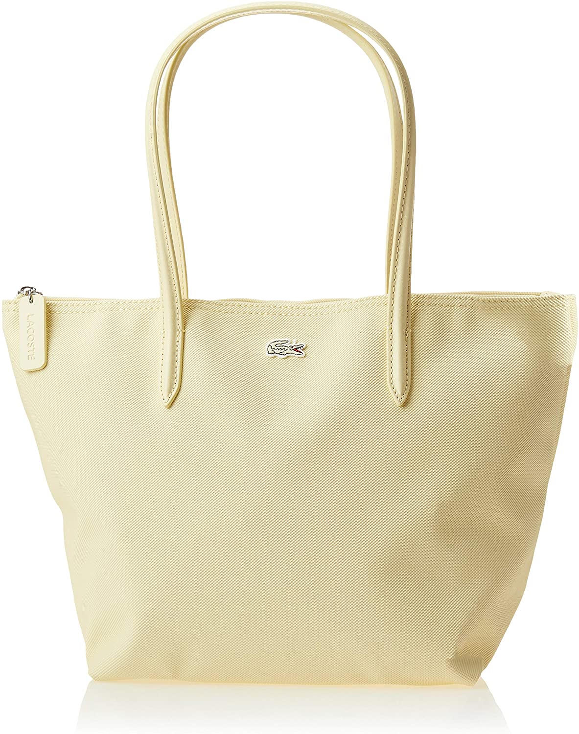 Price:$50.67 Lacoste L.12.12 Concept Small Shopping Bag, flour/lacquer-Dark bigarreau-Burgundy  Handbags   