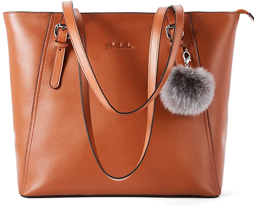 Price:$68.98    BOSTANTEN Leather Tote Bag for Women Adjustable Shoulder Handbag Large Work Purses and Handbags Brown  Clothing