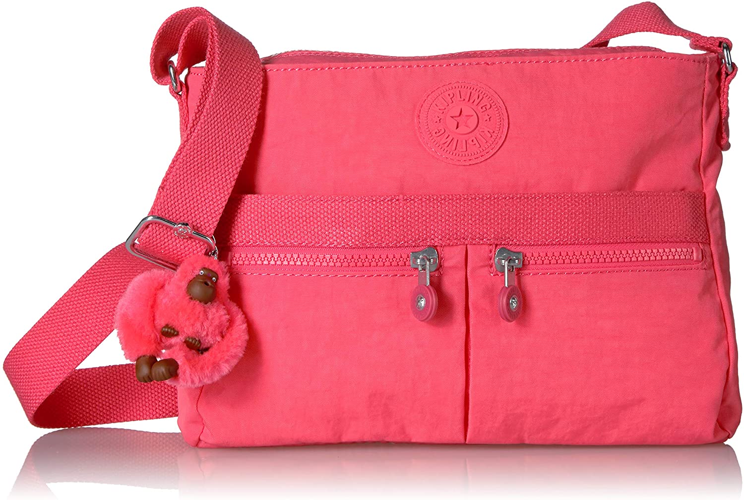 Price:$48.66    Kipling Women's Angie Crossbody Bag, Adjustable Shoulder Strap, Zip Closure, Grapefruit Orange Tonal  Clothing