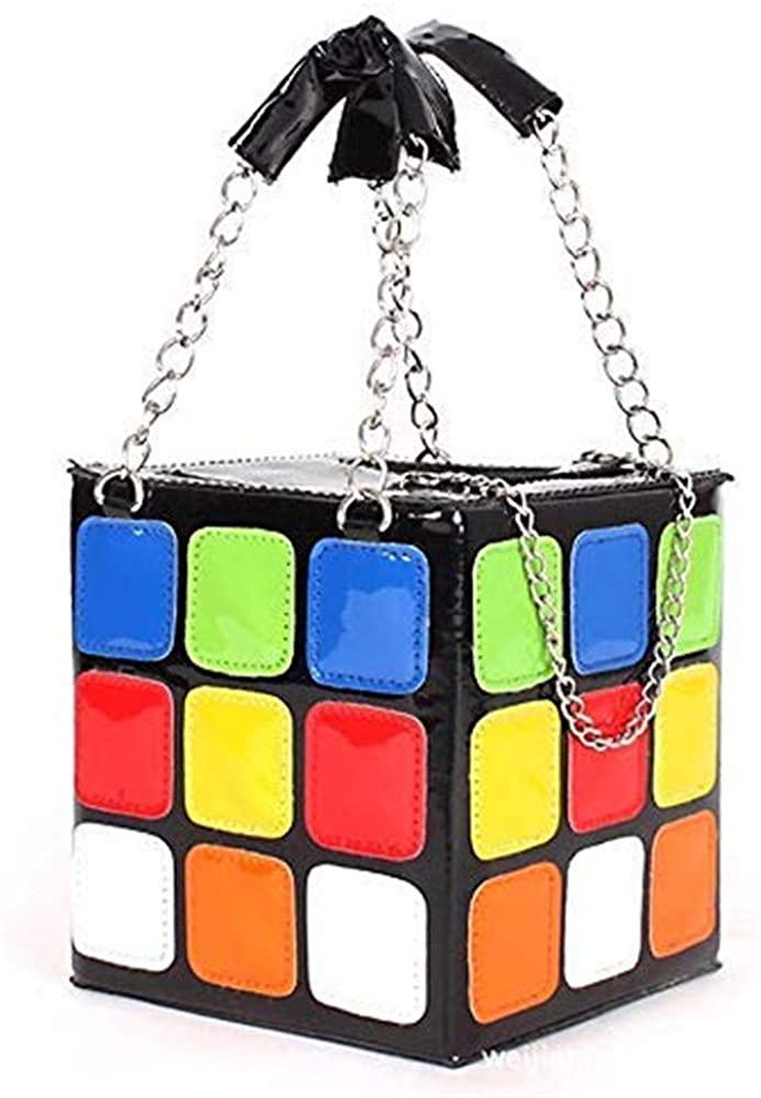 Price:$16.99    Women's Cute cube Shape Handbag Magic Shoulder Bag Clutch Bag, Colorful, 15x15x15  Clothing