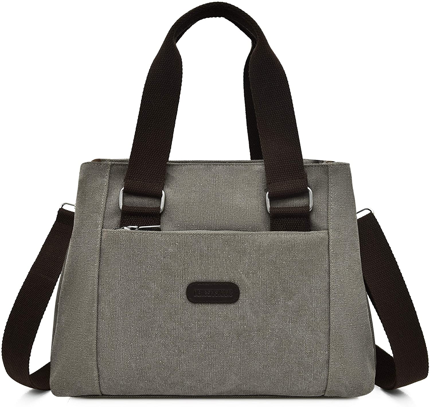 Price:$19.69    Crossbody Bags For Women Multi Pocket Shoulder Bag Canvas Travel Purses And HandBags Messenger Bag, Gray, high25CM long35CM thick13CM  Clothing
