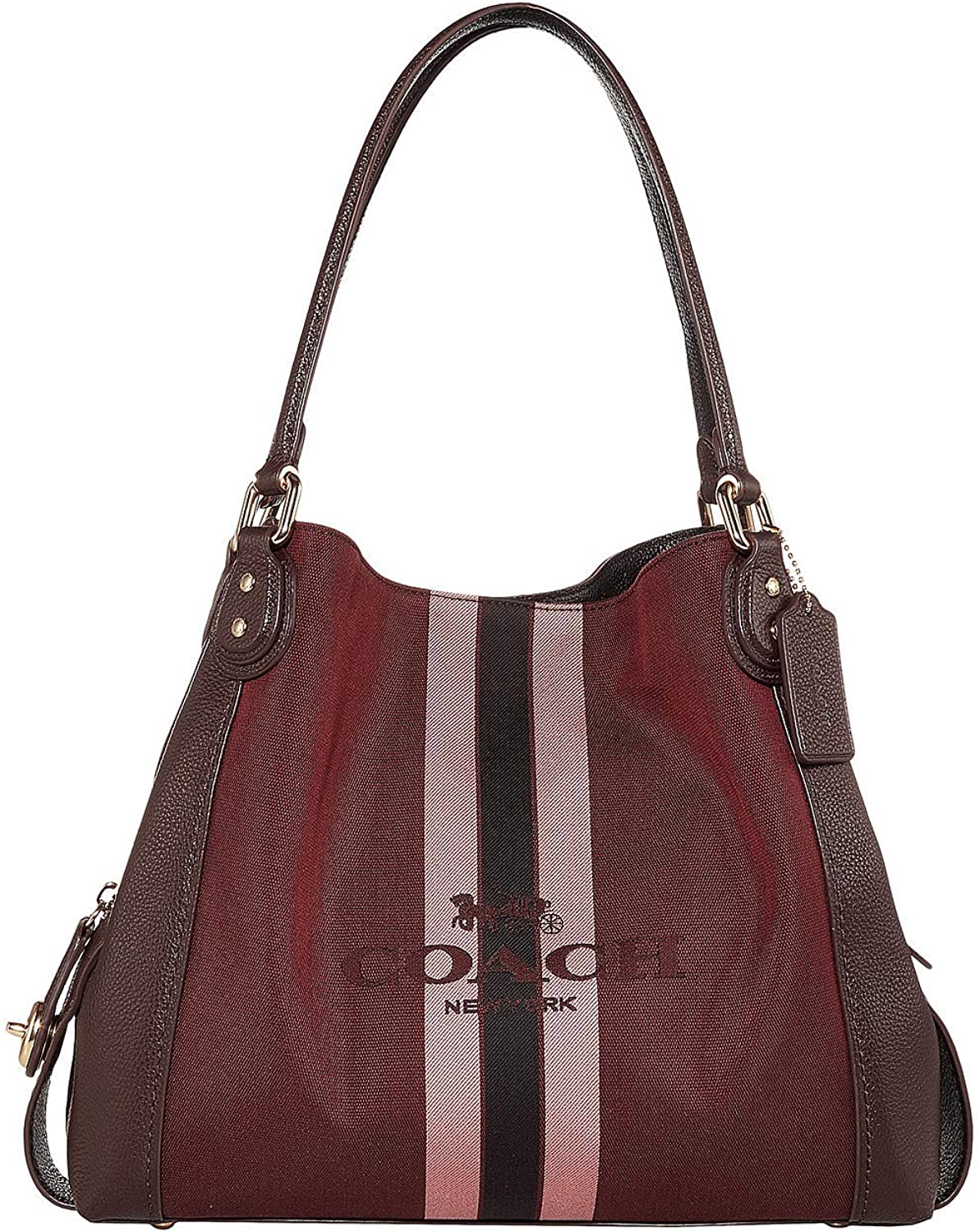 Price:$260.00 COACH Horse and Carriage Jacquard Edie 31 Shoulder Bag Oxblood/Gold One Size  Handbags   