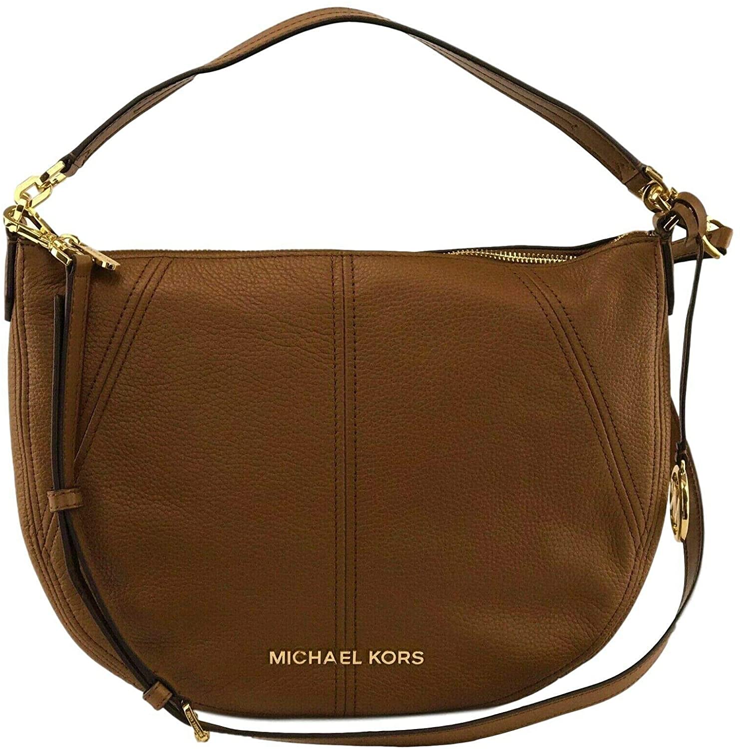 Price:$148.00 Michael Kors Bedford Medium Convertible Leather Shoulder/Crossbody Bag - Luggage  Handbags   