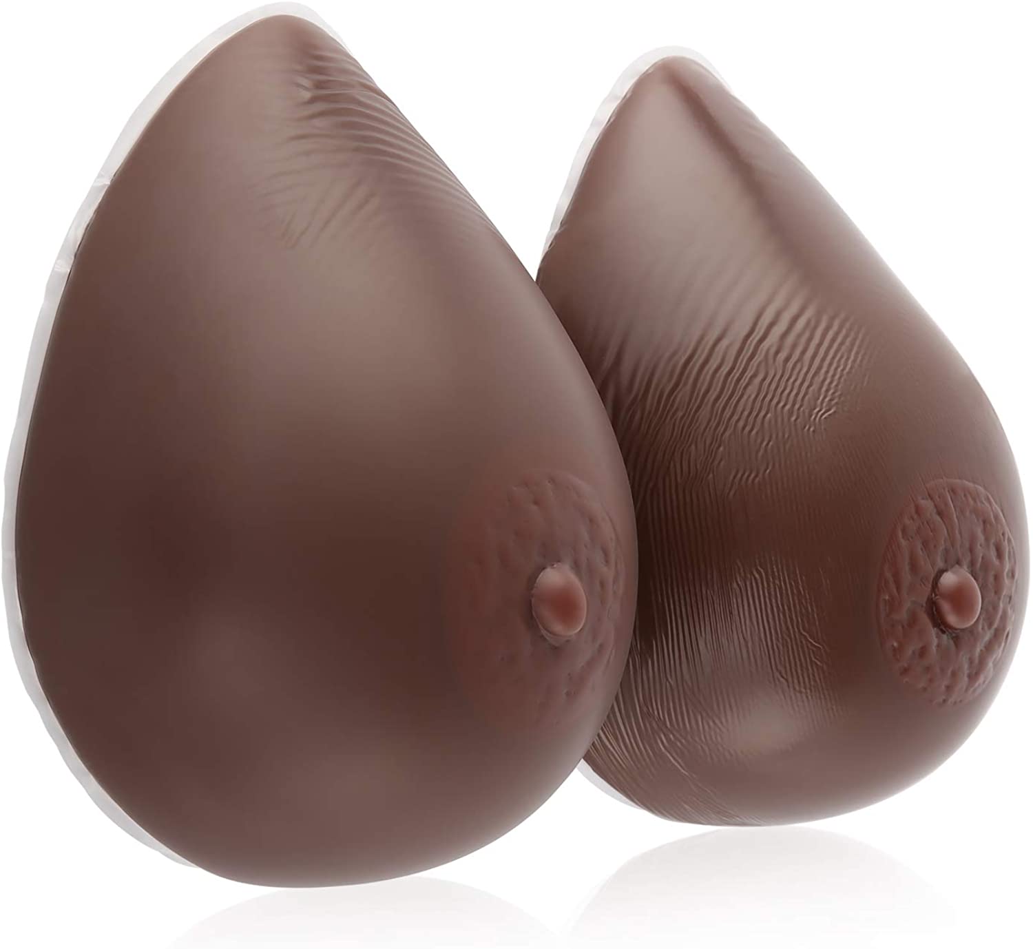 Price:$62.99 Vollence Black Silicone Breast Forms Dark Fake Boobs for Transgender Mastectomy at Amazon Women’s Clothing store