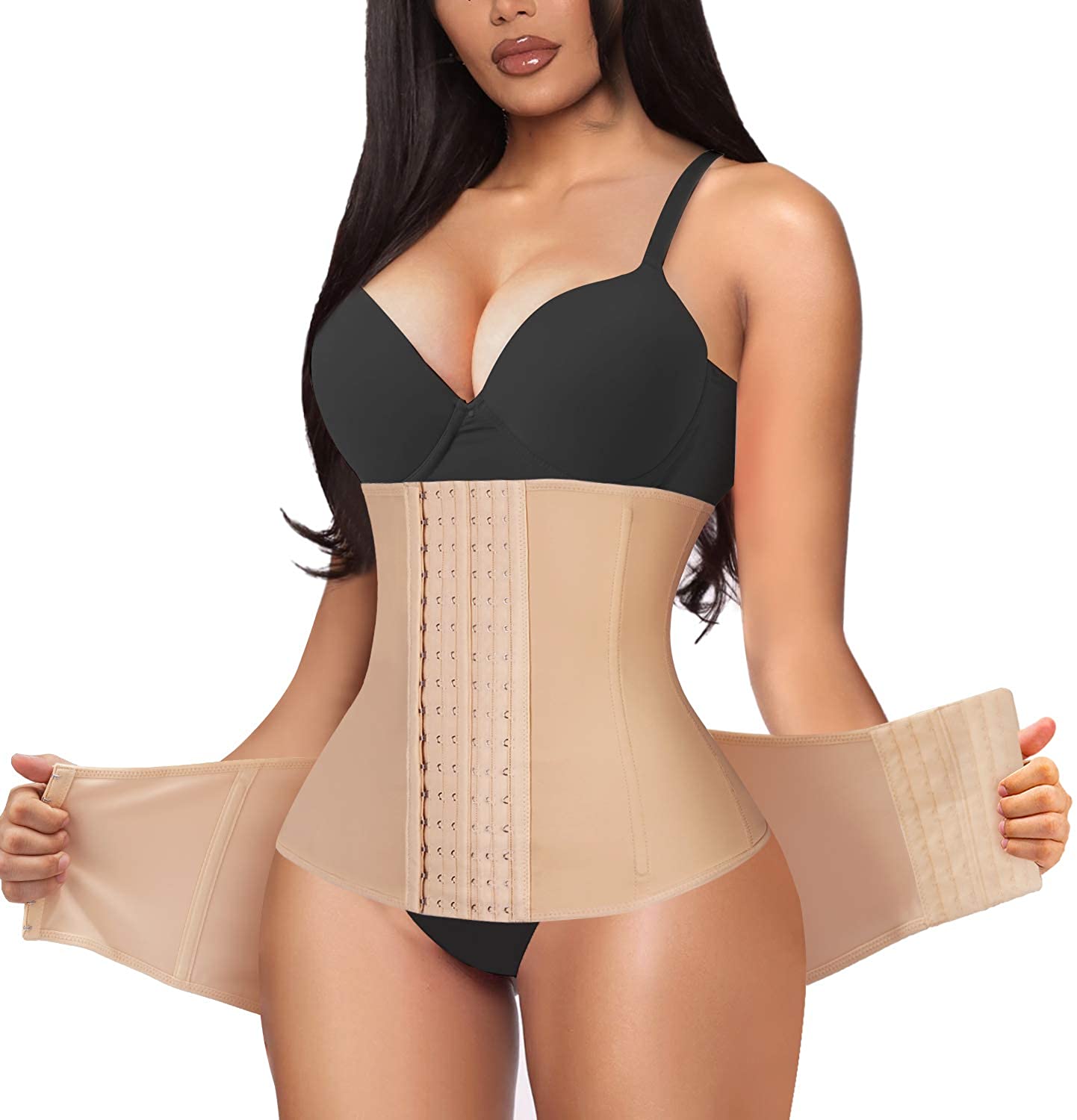 Price:$16.99 CYDREAM Women 2 in 1 Waist Trainer Postpartum Belly Pelvis Belt Tummy Control Cincher Corset Girdle Body Shaper at Amazon Women’s Clothing store