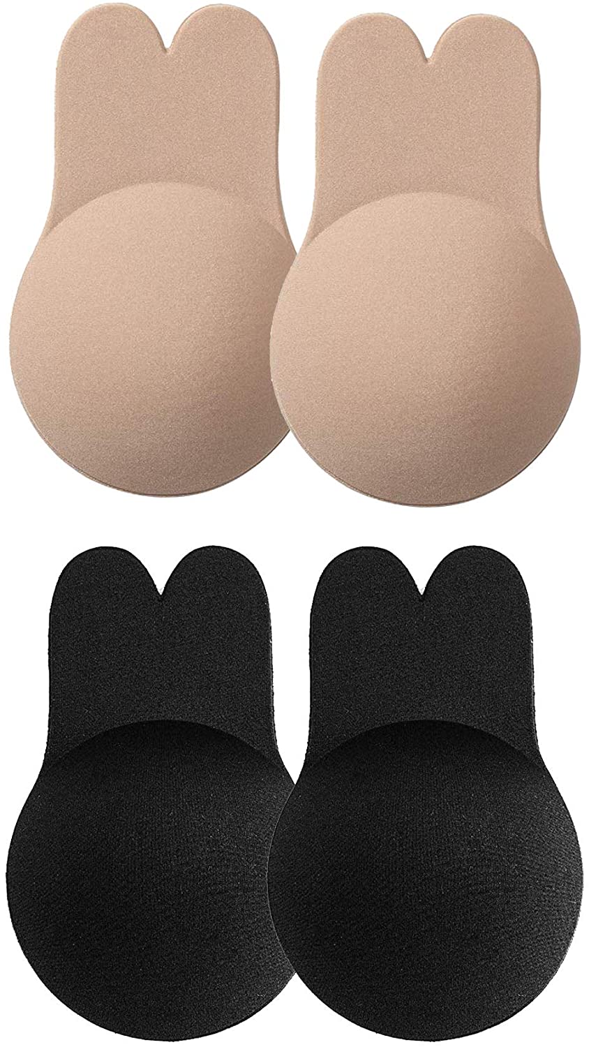 Price:$0.00 Edoneery 2 Pairs Breast Lift Tape Strapless Adhesive Bra Women Lift Nipple Cover Backless Sticky Bra Beige & Black (L) at Amazon Women’s Clothing store