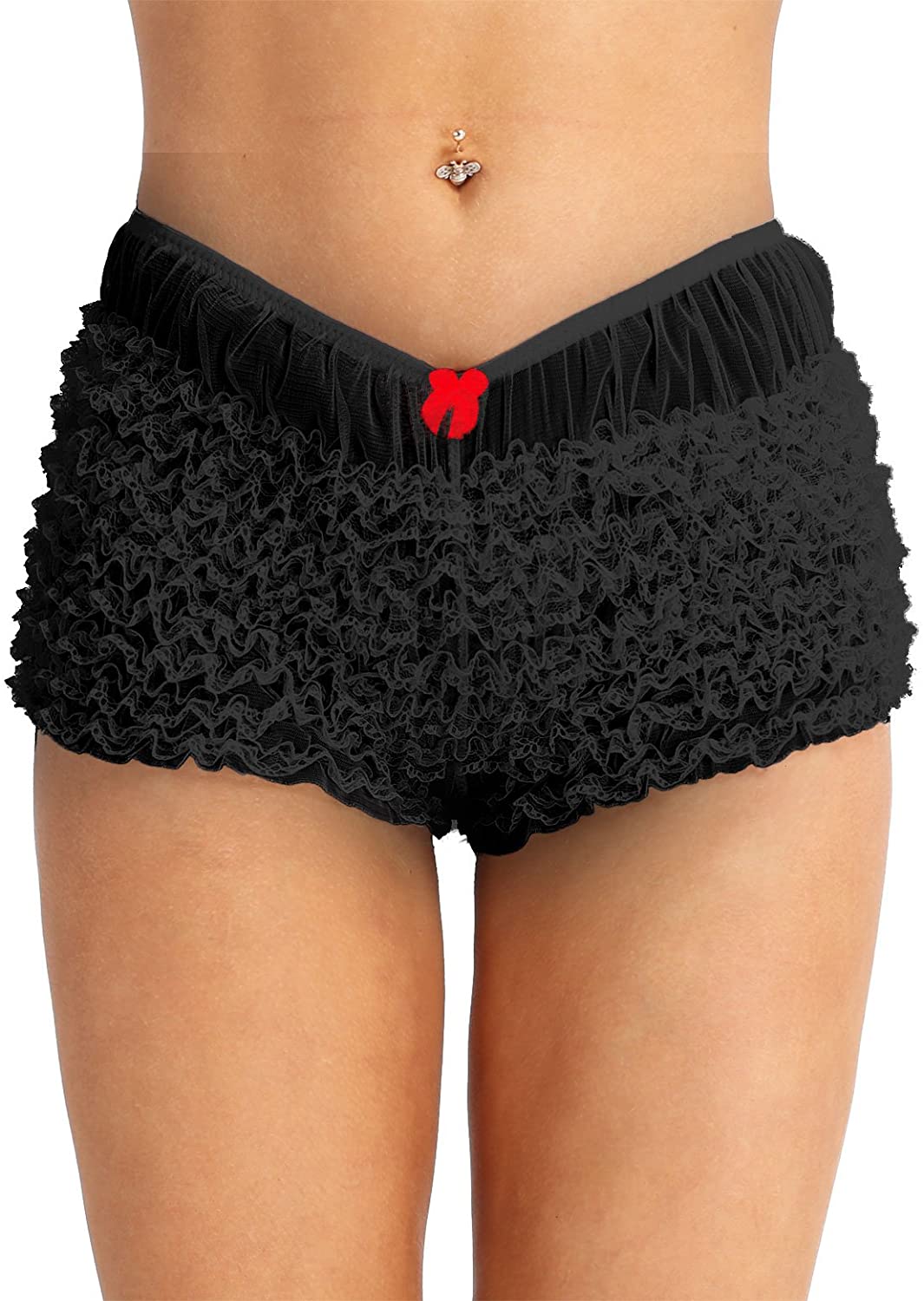Price:$9.45 YONGHS Women's Sexy Ruffle Boyshort Panties Dance Bloomers Sissy Booty Shorts Underwear Black One Size at Amazon Women’s Clothing store