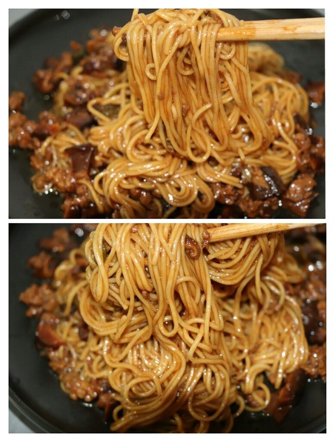 
The practice of noodles served with soy sauce of Xianggu mushroom ground meat, how to do delicious
