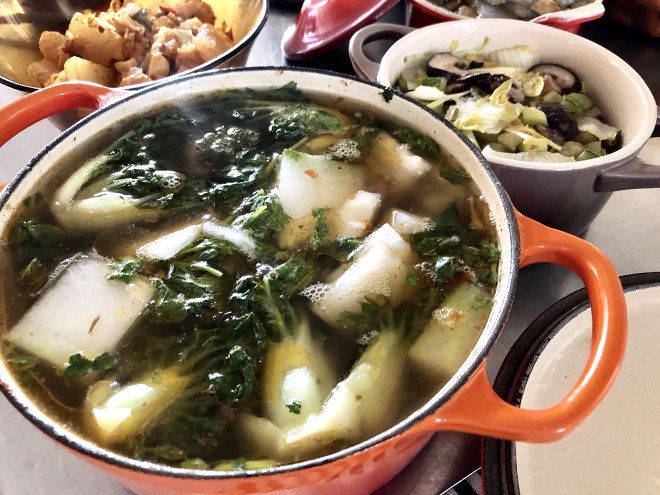 ワックスひょうたんは白菜要素のひき肉の辛味のスープの実践を吸う