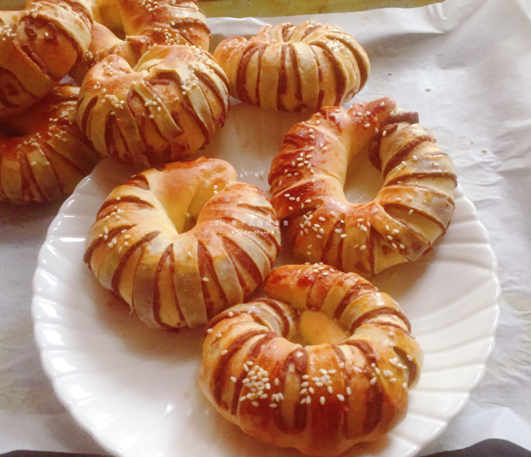 
Manual knead dough, the practice of biscuit of sweetened bean taste