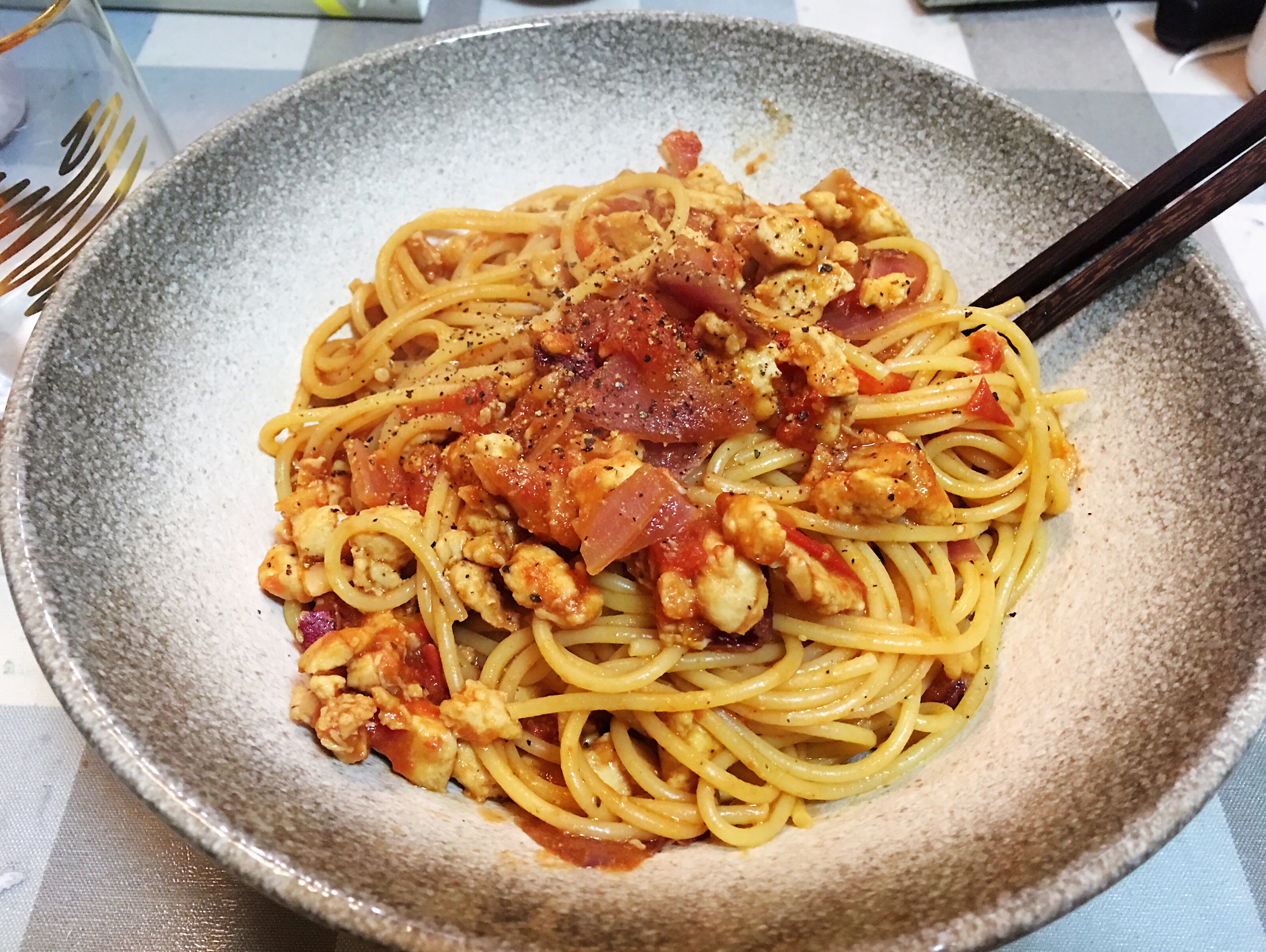 イタリアのトマトミートソースフェイス(脂肪を減らす版)実践