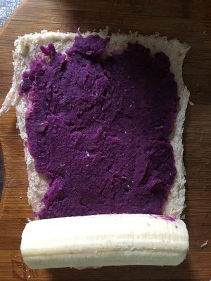 Breakfast of health low card, violet potato spits department to coil + the practice measure of omelette 6