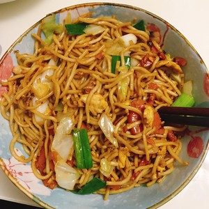 The practice measure of egg ham chow mien 7