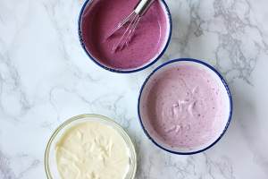 Gradual change blue berry freezes Zhi person cake (avoid bake) practice measure 7