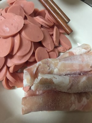 The practice measure of chow mien of fat cattle ham 1