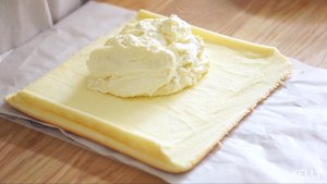 The Durian of flesh of a full Durian is great butter coils + the O that does not fail coil a law / cake piece 6: " thick roll " practice measure 7