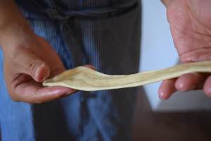 The king that have a side (solve to detailed of the gimmick that have a side from knead dough) practice measure 8