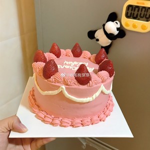 Cake of butter of strawberry restoring ancient ways (sponge cake embryo) practice measure 3