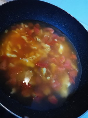 The practice measure of tomato egg noodles in soup 4