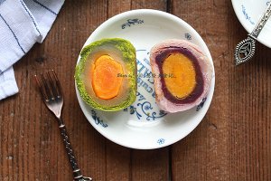 Violet potato of yoke crisp ~ , wipe perfect conjugal bliss of ~ of tea, raw ingredient, the practice move that makes ~ of crisp method of 6 kinds of yoke is added inside happy mid-autumn ~ 44