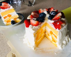 Fruit birthday cake 6 inches practice measure 11