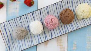 の5種類の真っ白のココのオールのアイスクリームの実践対策 taste 10 