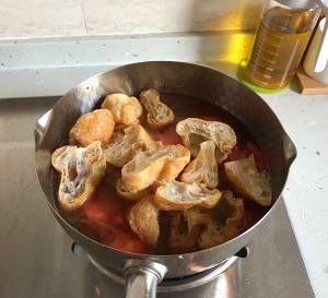 The practice measure of soup of gluten of tomato of wintry day warm body 4