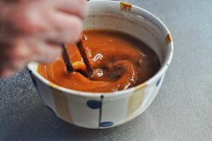 故郷の味、揚げ豆ソース11の顔の練習尺度