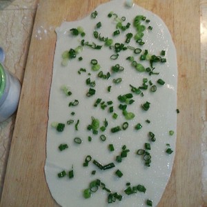 Egg green deep-fried dough cake (newer cake base saves a method) practice measure 3