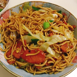 The practice measure of egg ham chow mien 6