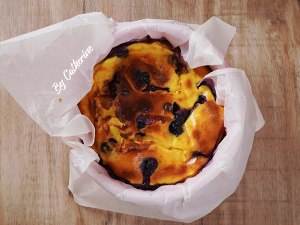 The practice measure of cake of yoghurt of blue berry of the edition that do not have oil 10