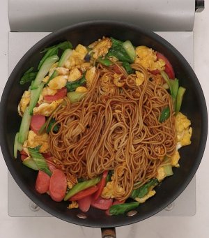 The practice measure of the chow mien that makes street gust in the home 4