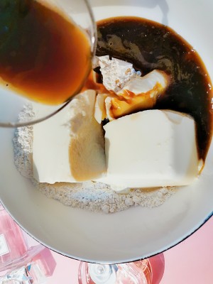 The practice measure of cake of Lang Ni of cloth of coffee of whole wheat of bean curd of the ester inside low card low candy 3