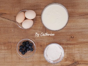 The practice measure of cake of yoghurt of blue berry of the edition that do not have oil 2